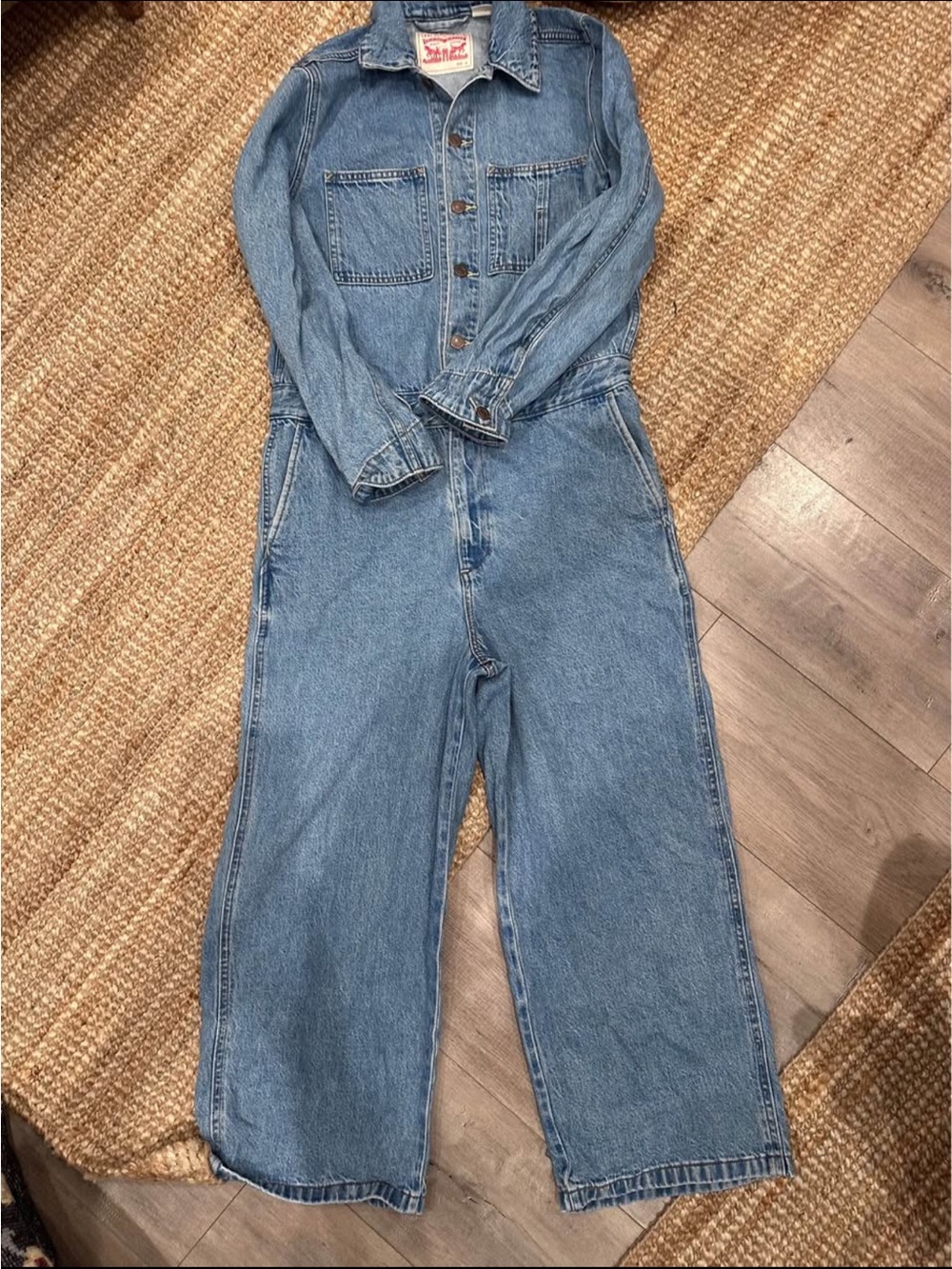 Levi's Light Blue Wide-Leg Denim Jumpsuit - Picture 7 of 10